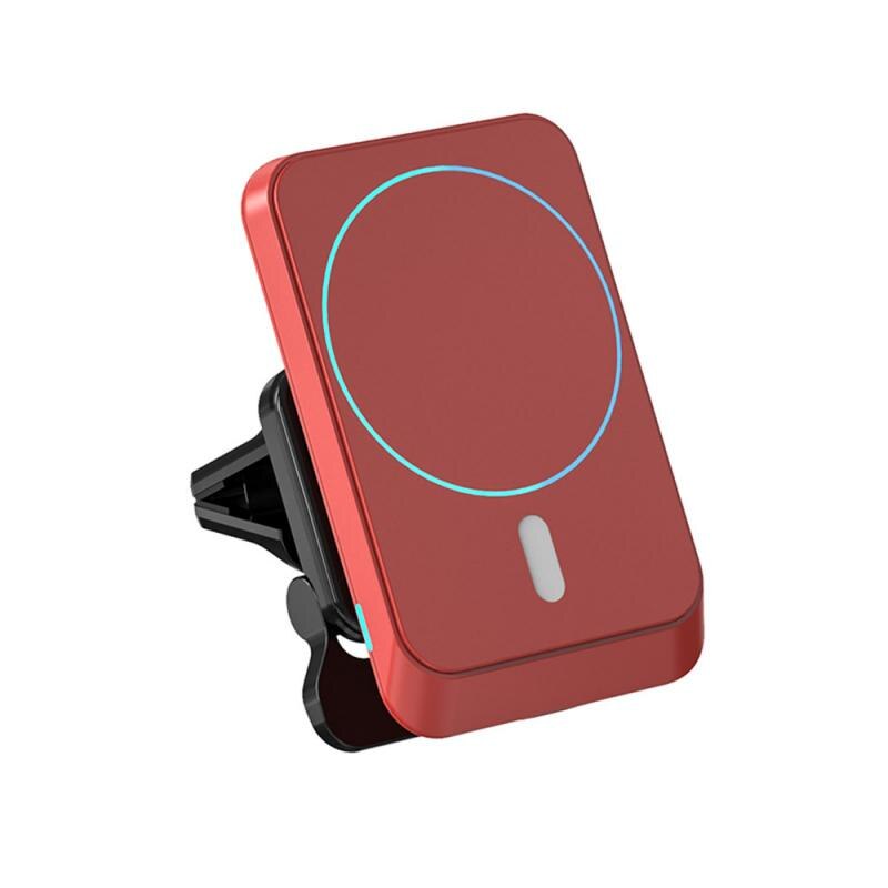 15W Wireless Charger Car Phone Holder Magnetic Wireless Car Charger Mount For IPhone 12 Pro Max Mini Magsafing Fast Charging: red