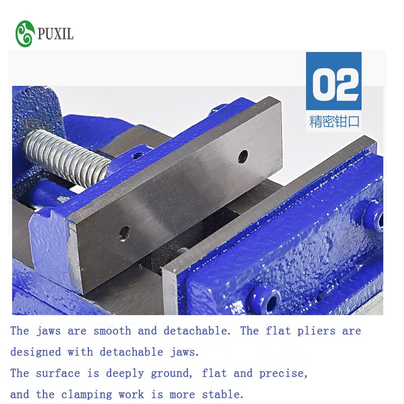 Two-Way Movement Bench Drill Operating Platform Flat Tongs Precision Bench Vise Clamp Tool Heavy Duty Cast Iron Plain Vice