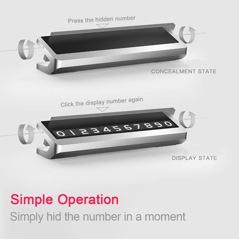 Mode Metalen Auto Tijdelijke Parkeerkaart Plaat Met Luminious Nachtlampje Hideable Auto Telefoon Telefoonnummer Card Auto Styling