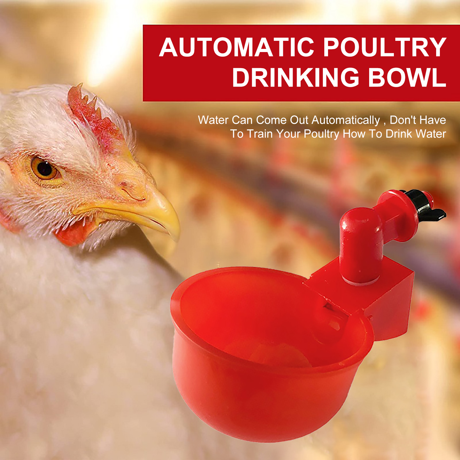 10pcs Chicken Drinker Drinking Cups for Chickens red Quail Chicken Waterer Bowl Automatic Poultry Coop Feeder water Drinking Cup