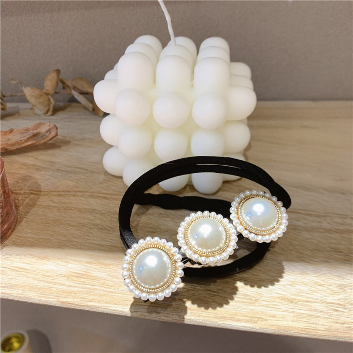 Fabricante de moños de pelo de concha coreana, herramienta para moño de flores y perlas, peinado con volumen perezoso: Gris