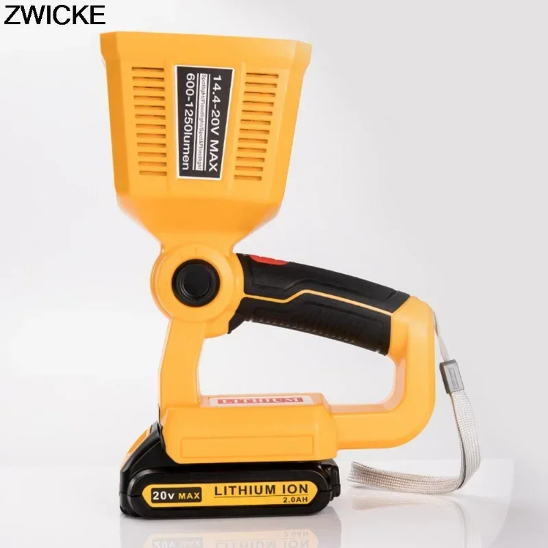 Led-arbejdslampe 18w 1250lm håndholdt lommelygte arbejdspladslampe til dewalt 20v max litiumbatterier med 110 graders drejeligt hoved