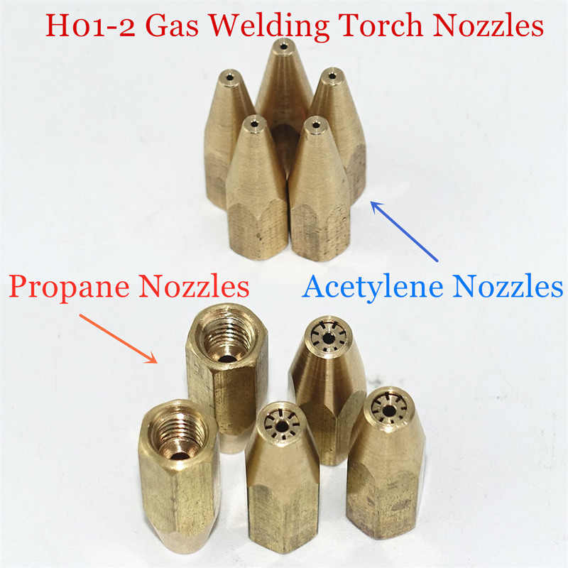 5Pcs Nozzles Gas Solderen Torch H01-2 Zuurstof Propaan Acetyleen Vloeibaar Gas Voor Staal Koper Aluminium Zilver Solderen Lassen