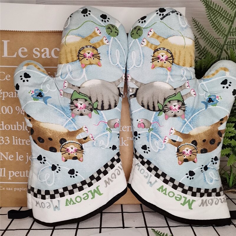 1Pc 18x33cm Baumwolle Bunte Gedruckt Backofen Handschuhe Backen Anti-Heißen Handschuh Pad Mikrowelle Isolierung Küche werkzeug: Stil 6