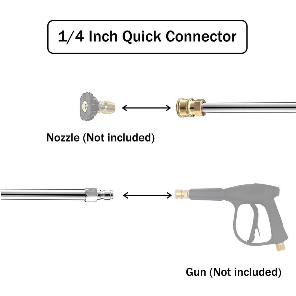 Curved Extension Wand With 1/4" Quick Plug &amp; Connector Lance Spear For High Pressure Washer Sink