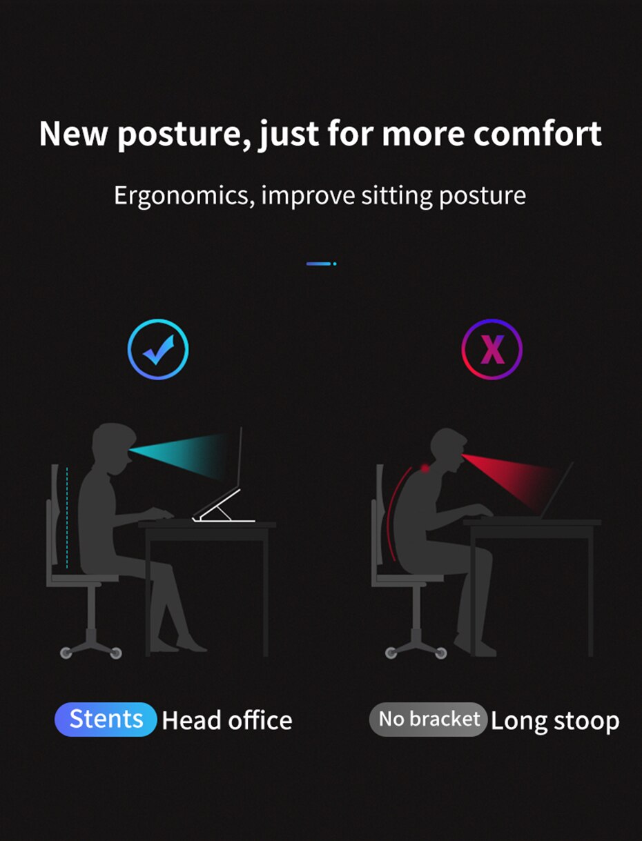 Bærbart bærbar stativ foldbar til macbook pro air foldbar bærbar justerbar holder til bærbar computer computer kølebeslag stigerør