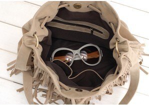 Concise Tassels Bucket Tassels Bag Single Shoulder Messenger Woman Package