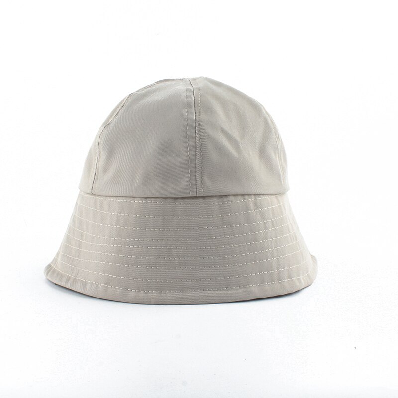Sommer solhatte til kvinder koreansk foldbar sort bøttehat klokkeformet fiskerhat afslappet bøttehat: Beige