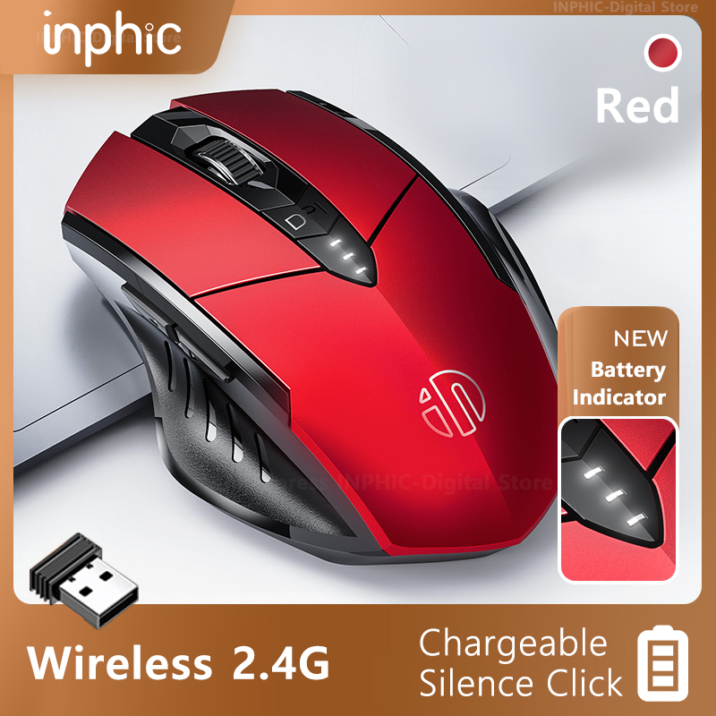 Muis Draadloze 2.4Ghz Ergonomische Muizen Usb-ontvanger Optische Computer Gaming Mouse Voor Laptop Pc: NEW 2.4g Red