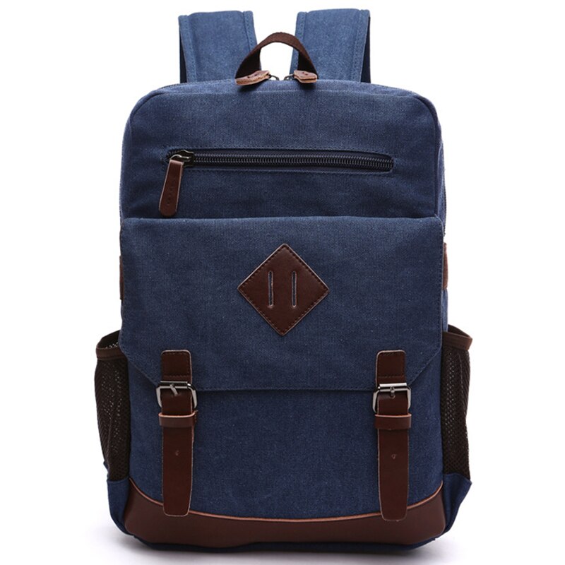 Mochila informal para hombre, Mochila Retro de lona para estudiantes universitarios, Mochila de viaje para hombre, bolsas multifunción para portátil, Mochila Vintage CG: Azul