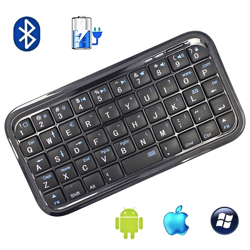 Mini Oplaadbare Draadloze Bluetooth-Compatibel Toetsenbord Voor Iphone 6 6S Plus Ipad Samsung Galaxy Note 5 Android Windows tablet