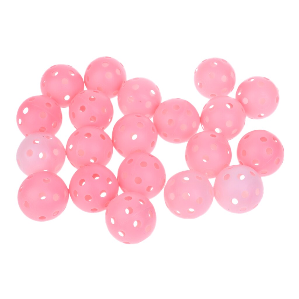 20 Pieces Plastic Hollow Golf Balls Perforated Practice Training Ball