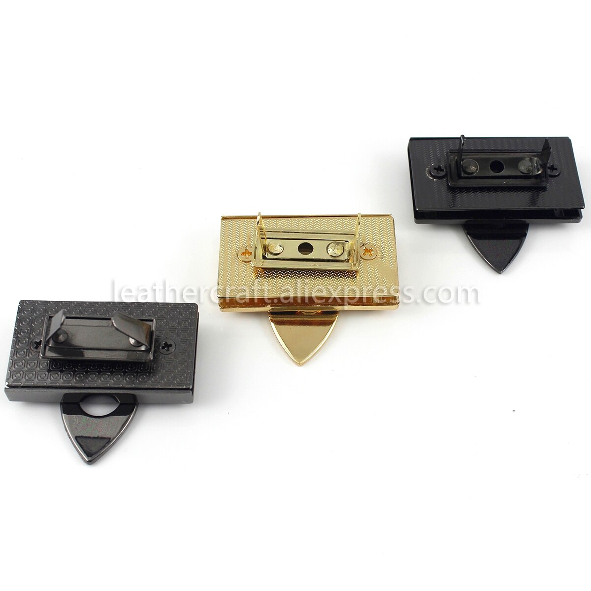 1x Metal Bag Folding Lock Clasp Push Lock Closure Catch Buckles Leather Craft Women Bag Purse Handbag Accessoy 1-1/2&quot;