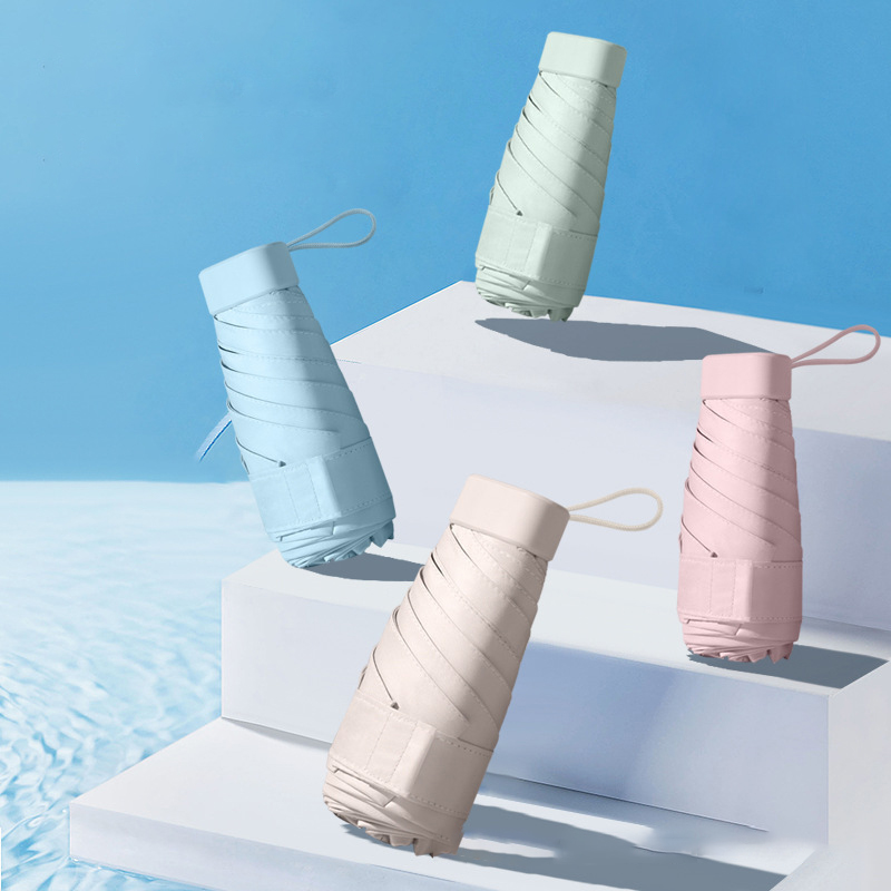 Xiaomi mini Ombrello Tascabile Compatto per Donna Leggero 5 Pieghevole Protezione Solare suola e Pioggia Piccola Borsa per Carte Ombrelli Paraguas