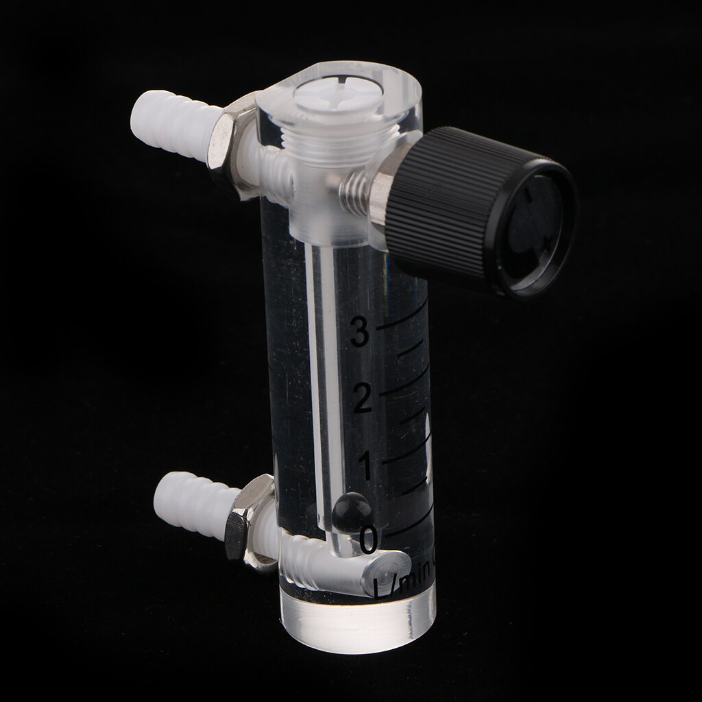 0-3L/min Oxygen Liter Flow Meter Measures Gas Flowmeter W/Control Valve For Air,Accuracy: 5%