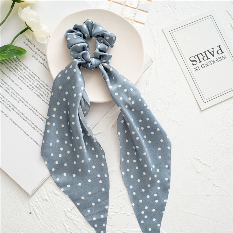 Floral Print Scrunchies Chiffon Bow Elastic Hair Bands Women Hair Ties Rubber Bands Ponytail Scarf Hair Accessories: Pink