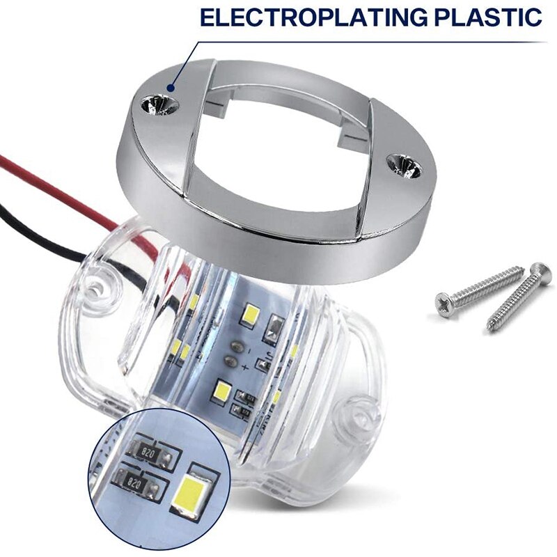 Gtbl Boot Light Led, 12V Led Boot Interieur Licht Voor Boot Deck Led Spiegel Mount Licht Perfect Voor Night Vissen (4 Stuks)
