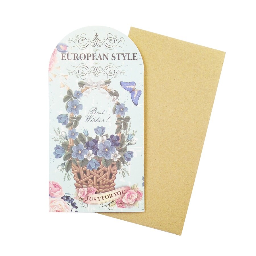 1 stk/parti heteromorfisme fargerike blomster postkort gratulasjonskort jul bursdagskort papir bokmerke skrivesaker