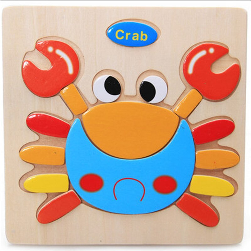 Toys Wooden Puzzles 3D Learning Jigsaw Educational Developmental Toys For Children Cartoon Animal Puzzle Kids Children Toy: cra