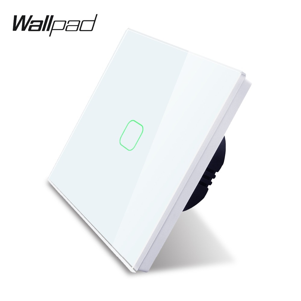 Wallpad K3 Capacitieve 1 Gang 2 Way Intermediate Touch Op Off 4 Kleuren Glas Panel Muur Elektrische Lichtschakelaar Voor uk Eu