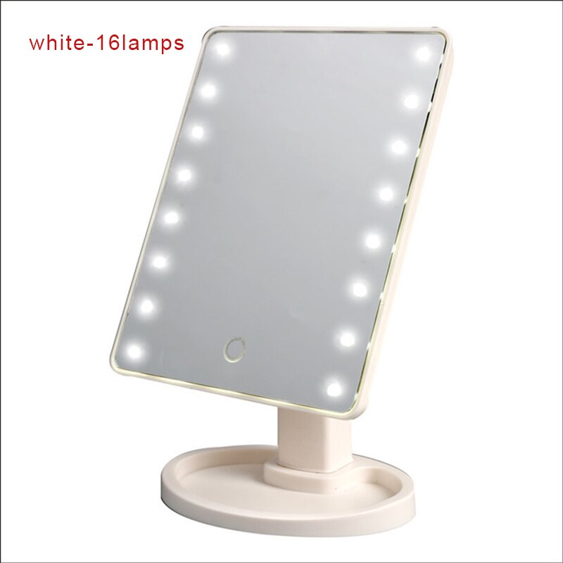 Intelligent Adjustable Brightness 16 Lamps/22 Lamps LED Illuminated 10x Makeup Mirror wyt77: 9