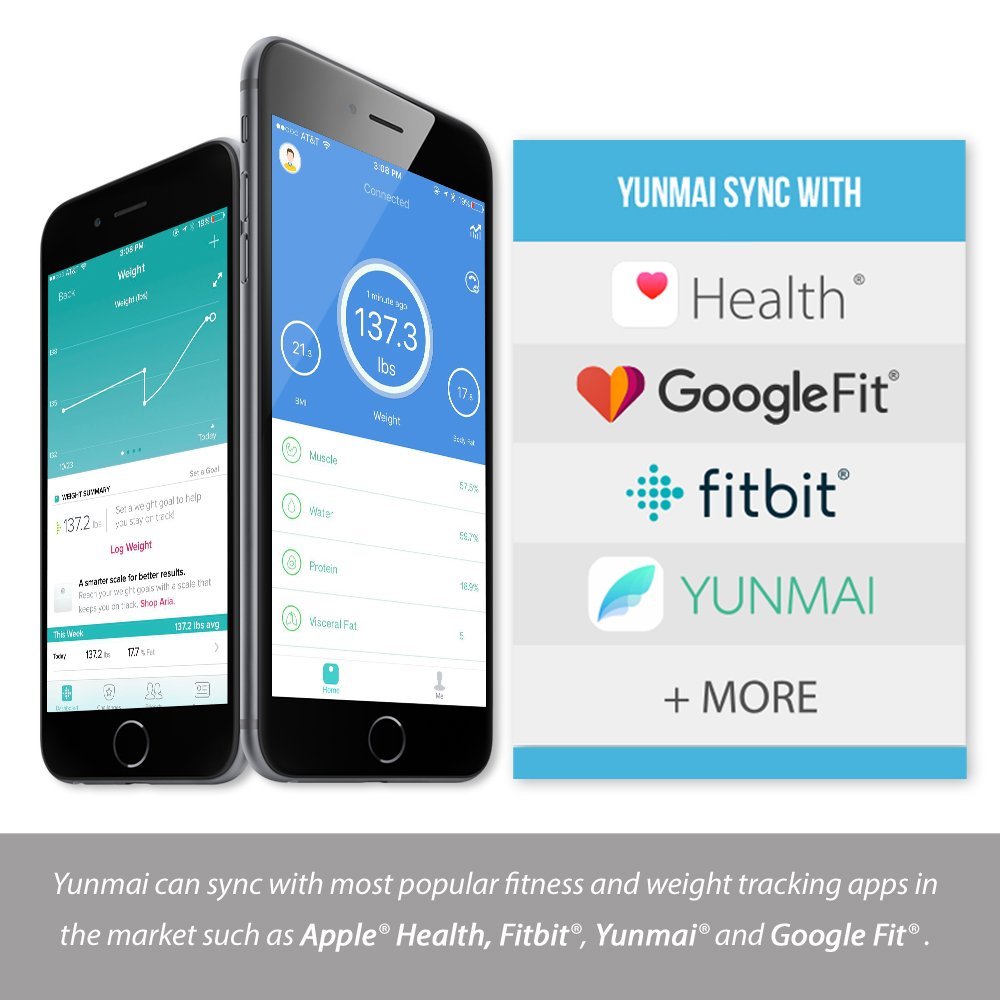 Weiß Smart YUNMAI Mini Waagen Haushalt Premium Unterstützung Bluetooth APP Fett Prozentsatz Digitale Körperfett Waage