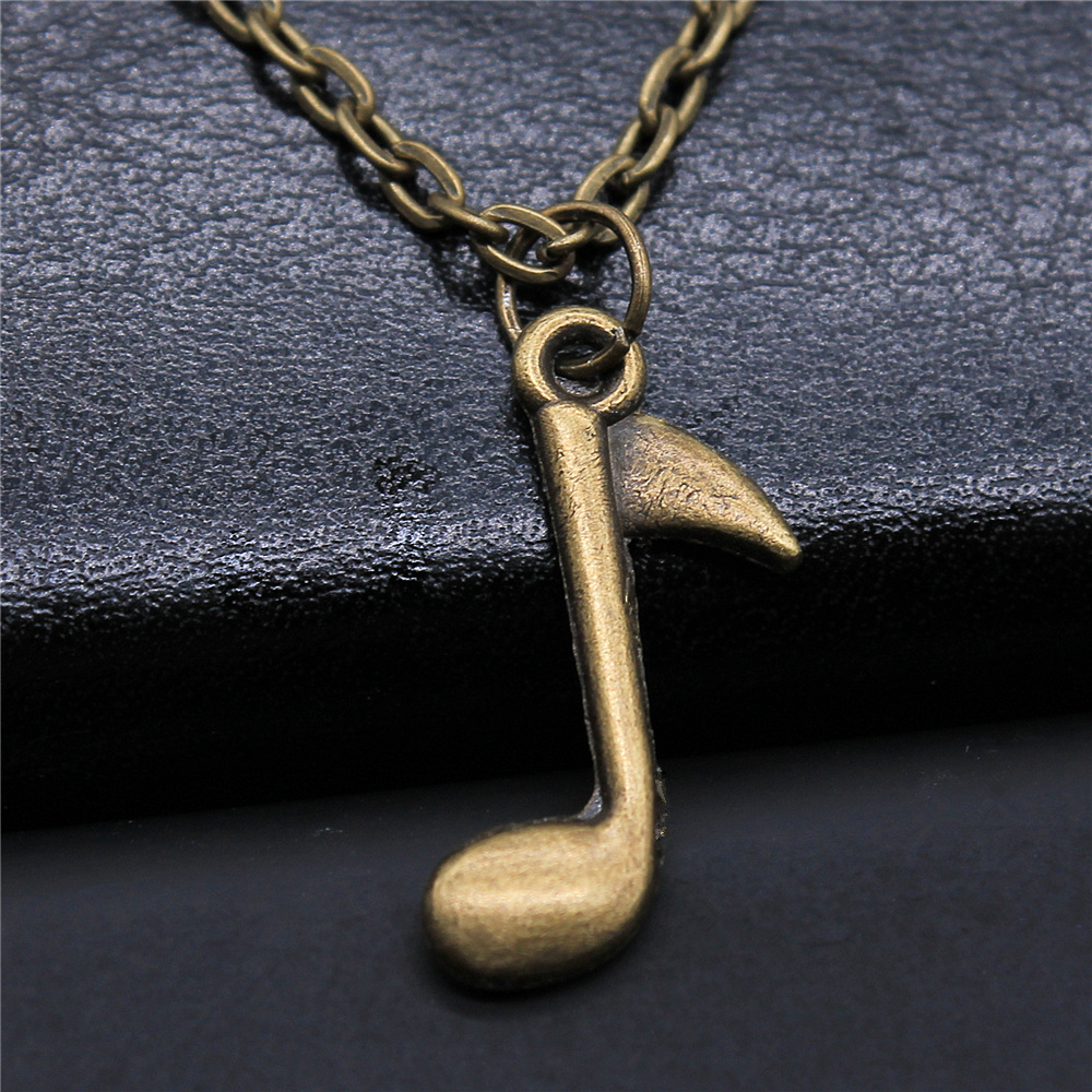 Musical Jewelry For Women Men Girl Boys Musical Note Microphone Drum Guitar Violin Pendant Necklace Antique Silver Color: N2-A10263