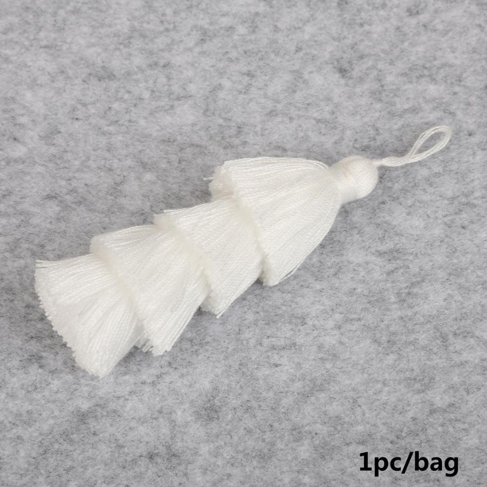 Pampilles en Poly coton 4 couches | Pour décoration de mariage, sac de vêtement accessoire rideaux de couture, pendentifs pampilles à la pour bricolage: White