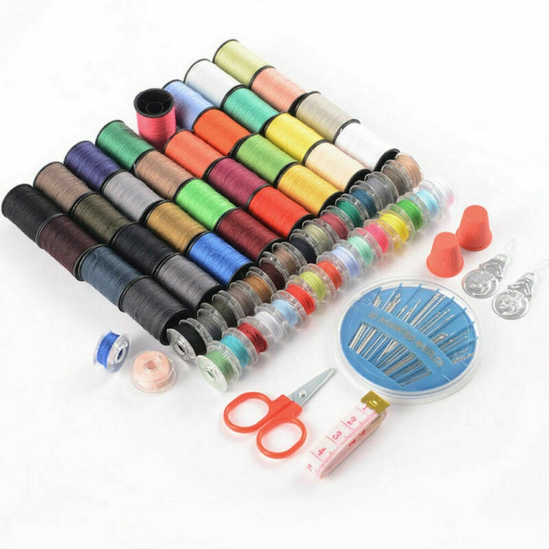 64 rollen naaimachine draad klos set spoel katoen klos naald tape kit voor thuis doe-het-zelf kleding naaien & stof tb