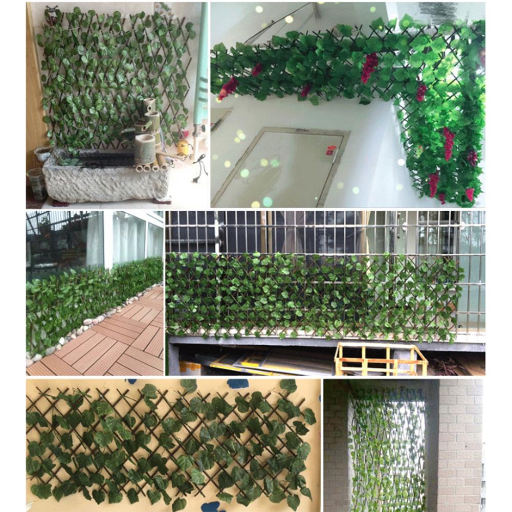 Willow Wood Retractable Fence Artificial Hedge Plants Hanging Panels Decorative Fence Privacy Screen For Garden Backyard Home
