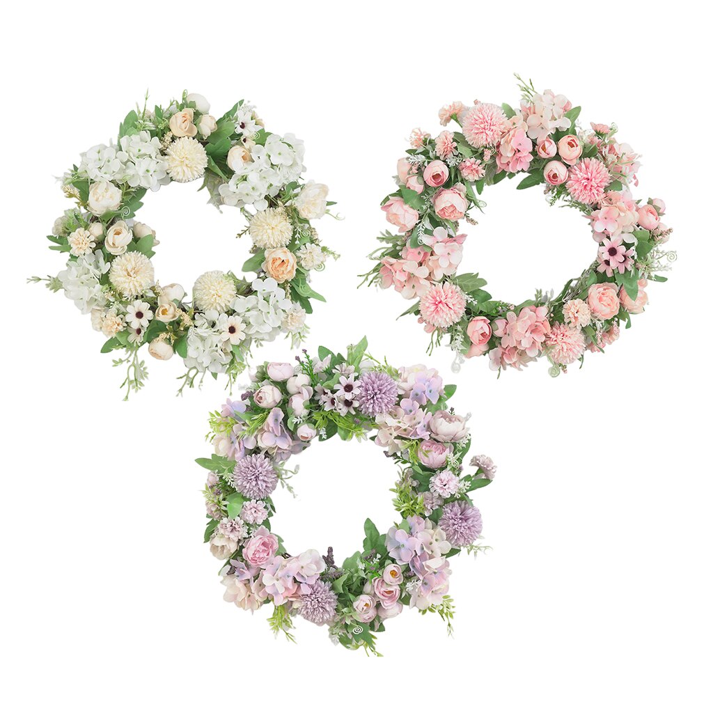 Wreath Flowers Artificial Rose Flower ,Door Wreaths Outdoor,Wreath Spring Summer