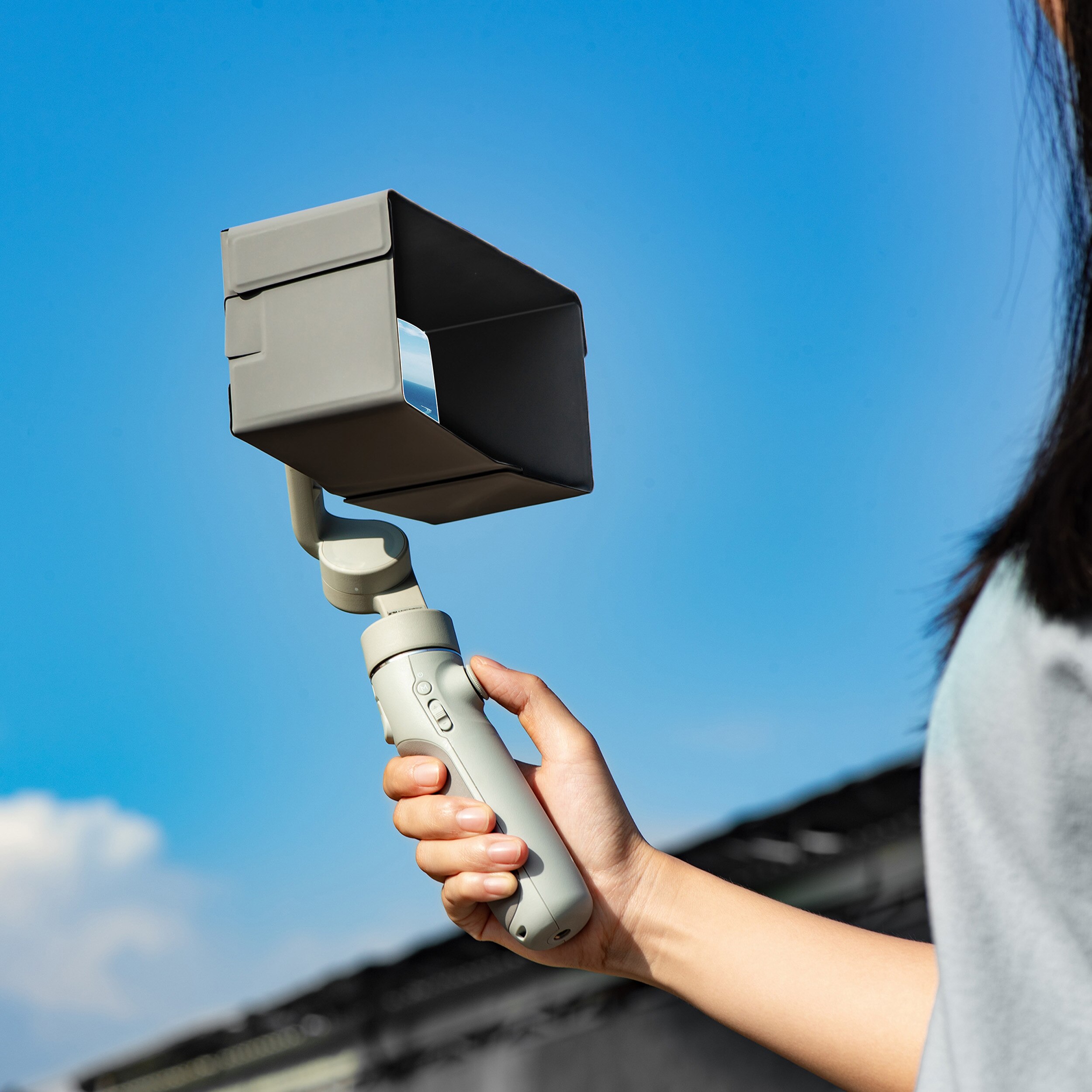 Sunhood remote control sun shade for dji  om 5/4/ se gimbal monitor controller universal phone hood for dji  om5 gimbal accessories