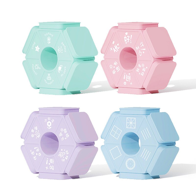 1pcs Seal Six-sided Teacher Seal Award Badge Special for Kids Children QJY99