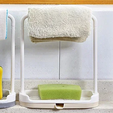 1Pc Aanrecht Schotel Spons Opbergrek Vaatdoek Droogrek Spons Afvoer Water Holle Lade Keuken Accessoires Organizer: Licht Groen