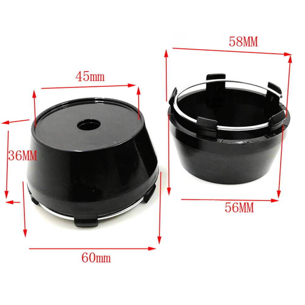 60mm kolfiber hjulnav centrumkapslar set  of 4 för bilfälgar universaldelar