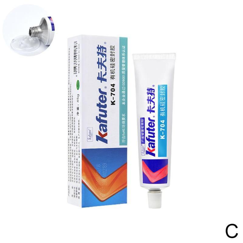 1pc 45g multifunctionele siliconen industriële lijm k -704 siliconen rubberkit wit zwart transparante lijm voor machines: C