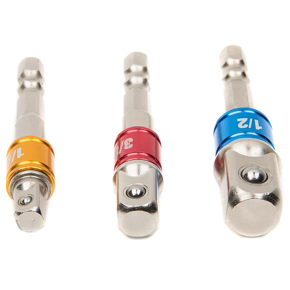 3 Stks/partij Socket Bit Adapter Set Hex Shank Extension Tot 1/4 3/8 1/2 Inch Klopboormachine Driver-M25