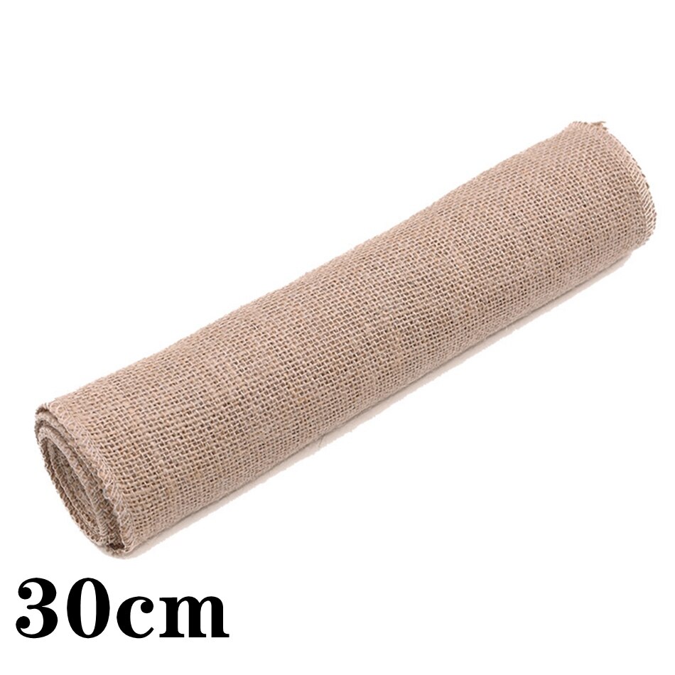 2 yards/rulle 150mm 300mm naturliga jute säckvävsband för hantverk gör-det-själv långa hampaband rosett inslagning bröllopsfest dekorativt: 30cm
