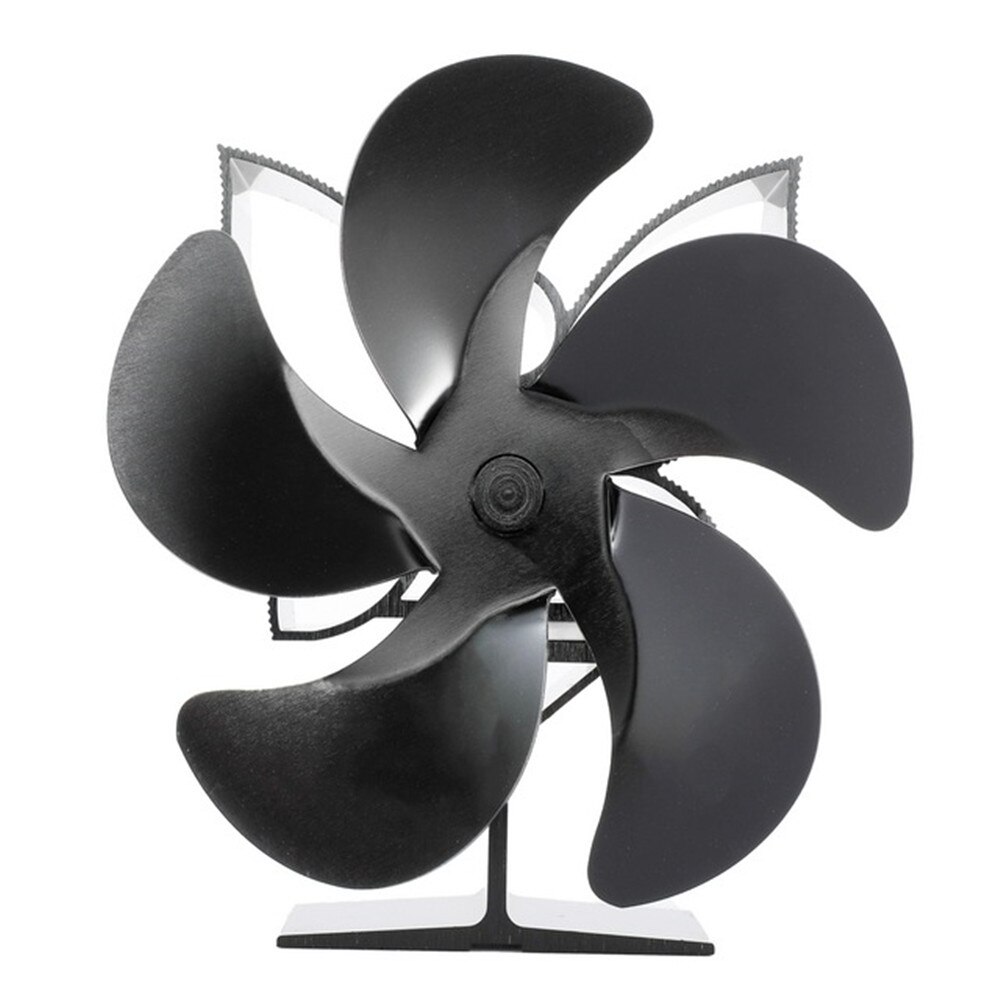 Heat Powered Stove Fan Tools Accessories Supplies Home Log Wood Burner Double Head 5 Blades Eco Quiet: black A4