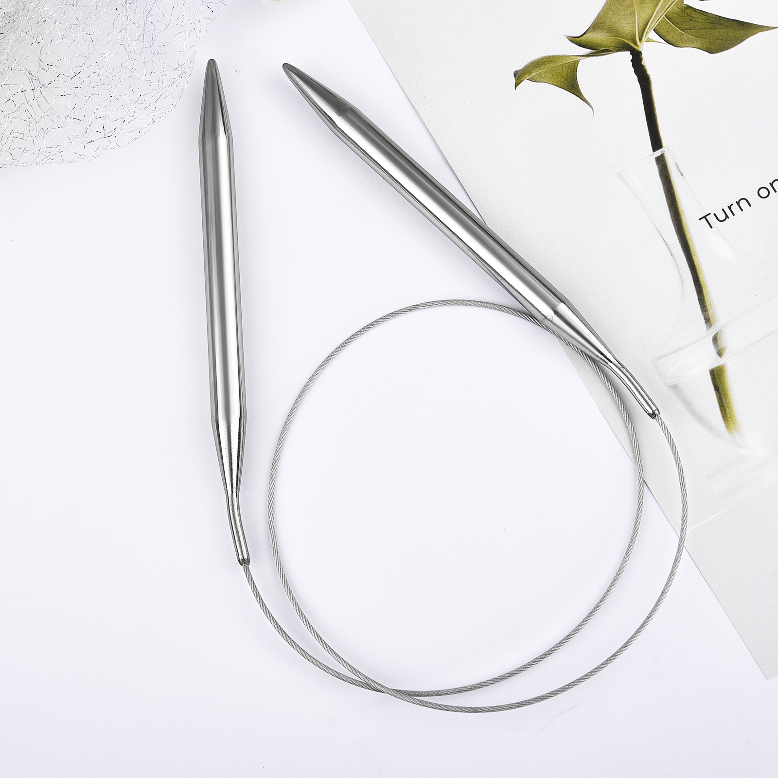 Aghi per maglieria circolari in acciaio inossidabile da 2,0-10 mm Doppio gancio per uncinetto fa Strumenti artigianali fai-da-te per impostato di ganci per maglieria