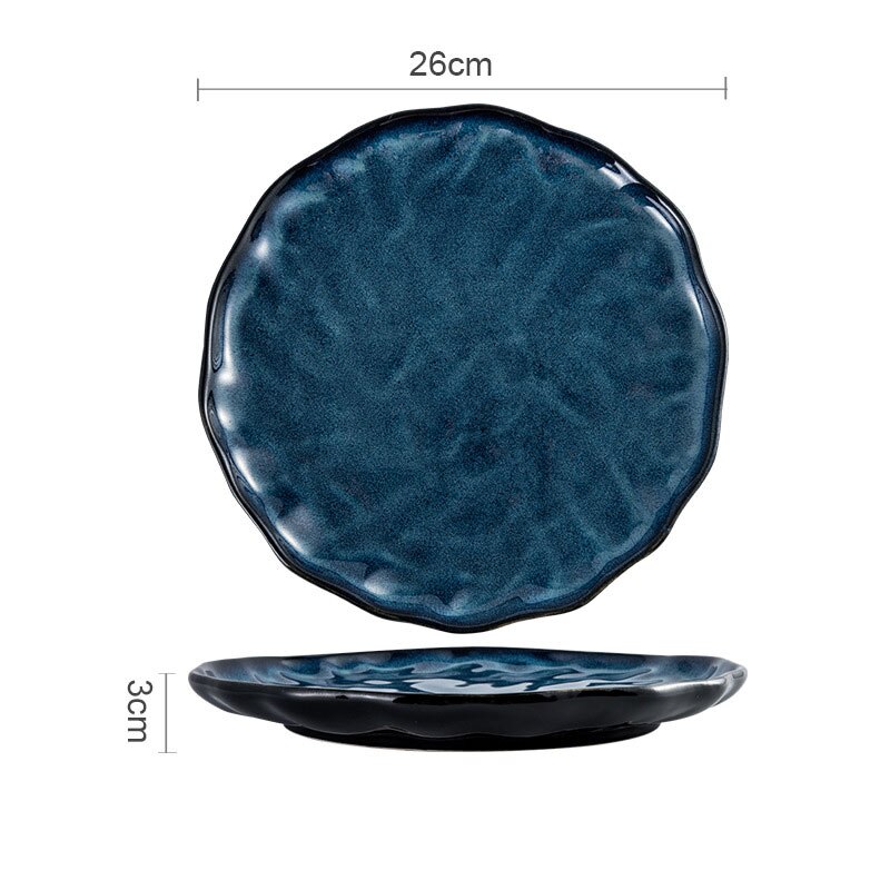 NIMITIME Nordic Ceramic Tableware Household Plates And Dish Set Simple Rice Bowl saucer dishes: 26cm plate