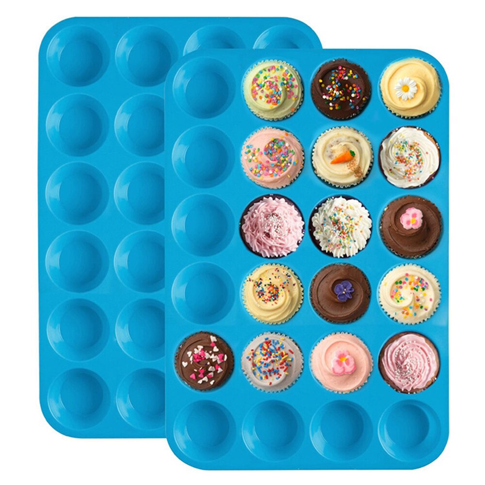 Moule à muffins en Silicone 24 trous | Mini tasse à Muffin de noël, savon à 24 trous, moule pour ustensiles de cuisson, plateau à gâteaux, moule bricolage pour la maison