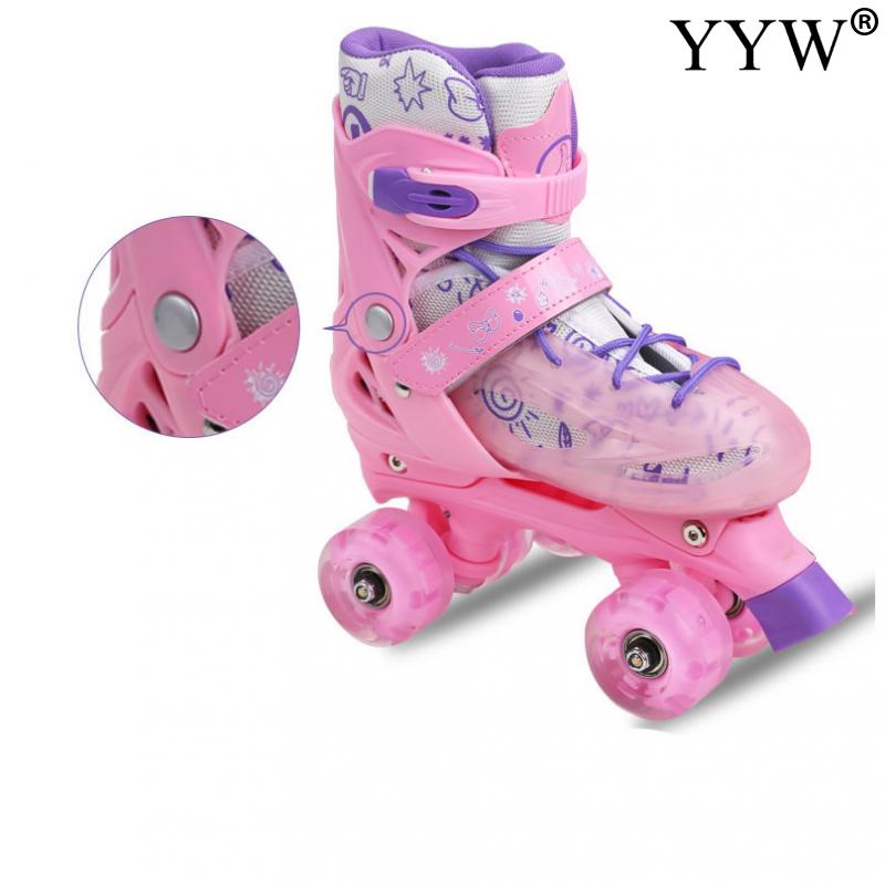 Children Roller Skates Outdoor Beginner Sliding Quad Sneakers 4 Wheels 2 Row Line Gym Sports Skating Shoes Girls Women Kids