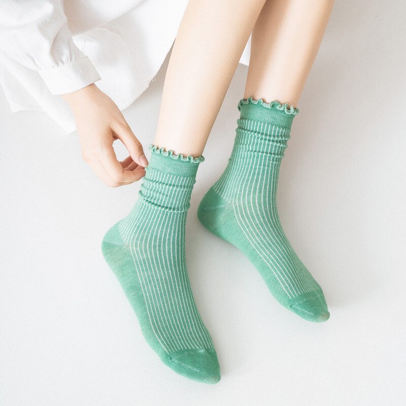 frilly socks candy cute kawaii harajuku calcetines mujer woman kobieta skarpety korean skarpetki damskie ruffle women sock girls