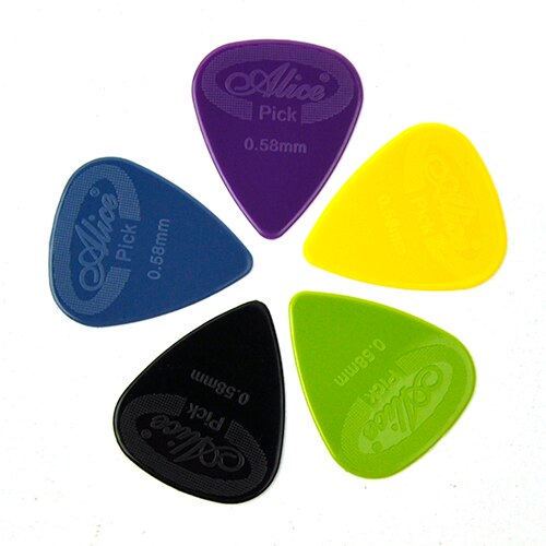 Alice-Lote de 500 Uds. De púas antideslizantes de nailon para guitarra, 0,58/0,71/0,81/0,96/1,2/1,5mm,: 0.58mm