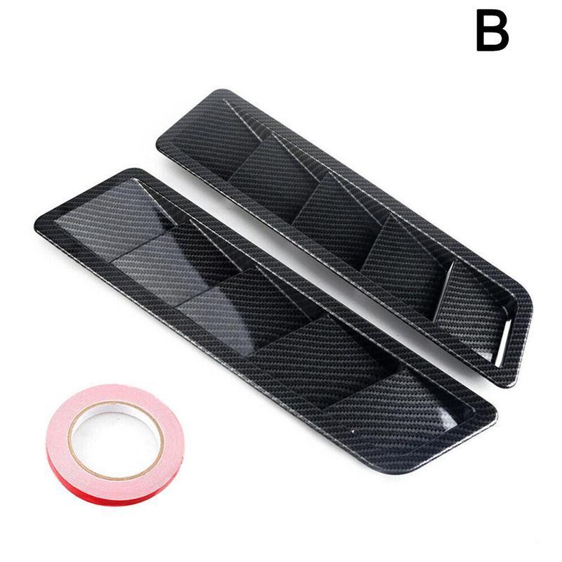 1 Pair Universal Carbon Fiber Style Hood Vents Automobile Decorative Accessories Hood Refitting Vent Automobile Engine Cove T6V8: B
