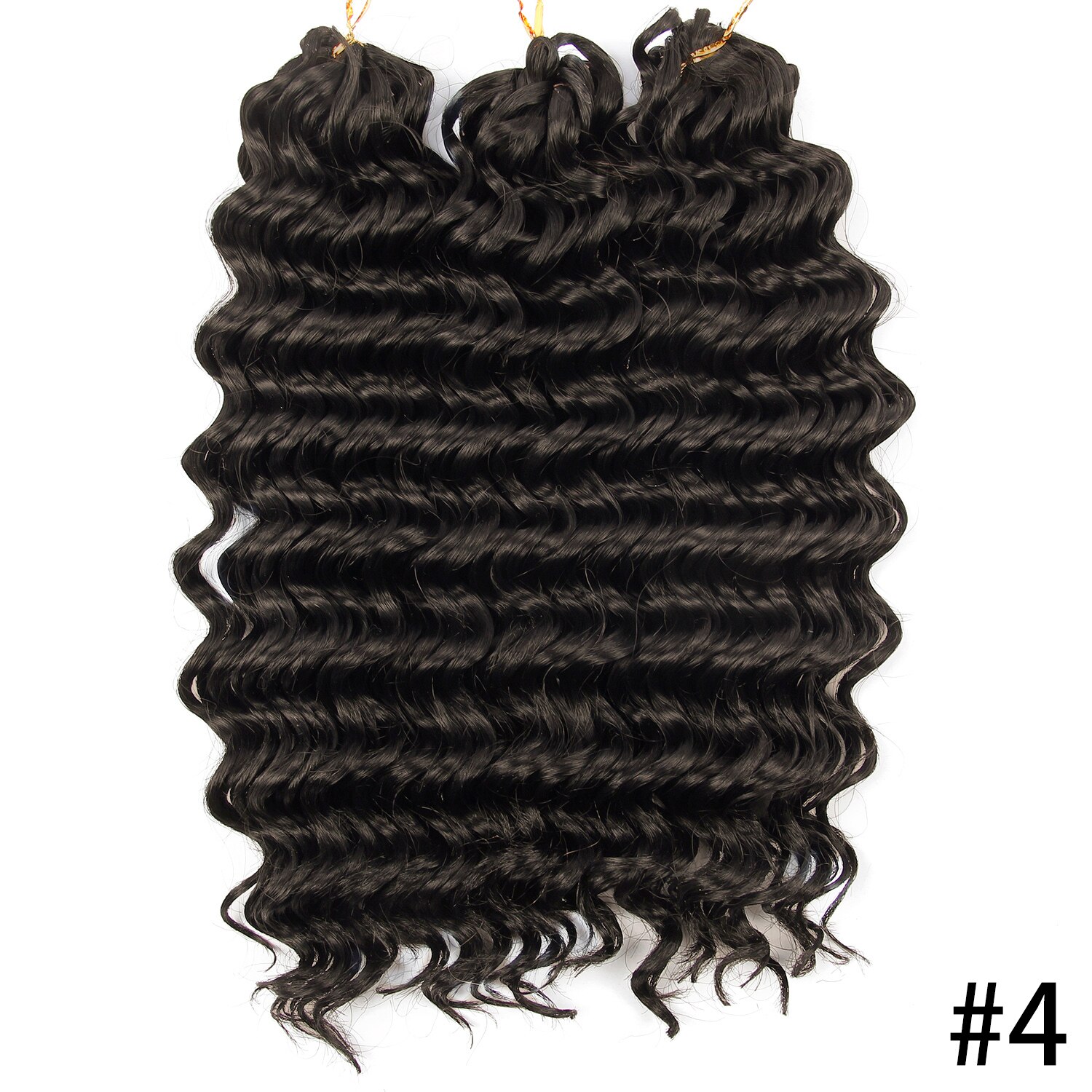 Ombre Braiding Hair Synthetic Hair Braids Extensions 3pieces/pack 10'' Freetress Deep Wave Crochet Hair Braid Afro Hair Braids: #4