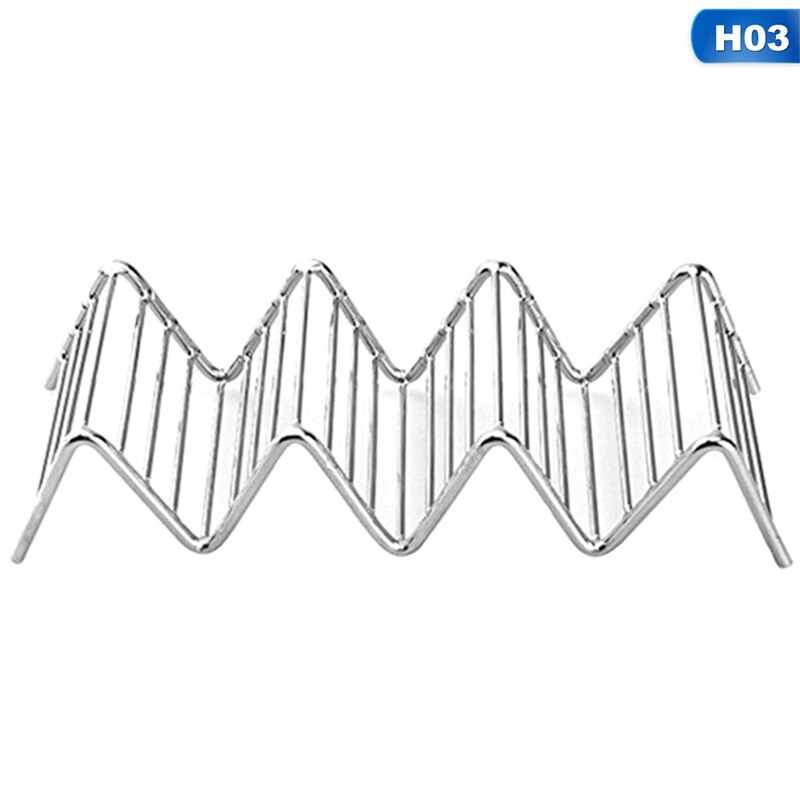 in Acciaio Inox Messico pancake Cremagliera Tortilla Mensola buffet Vassoio cremagliera Visualizzazione Onda Del Basamento Taco Del Supporto in Acciaio Inox Utensili Da Cucina: 03
