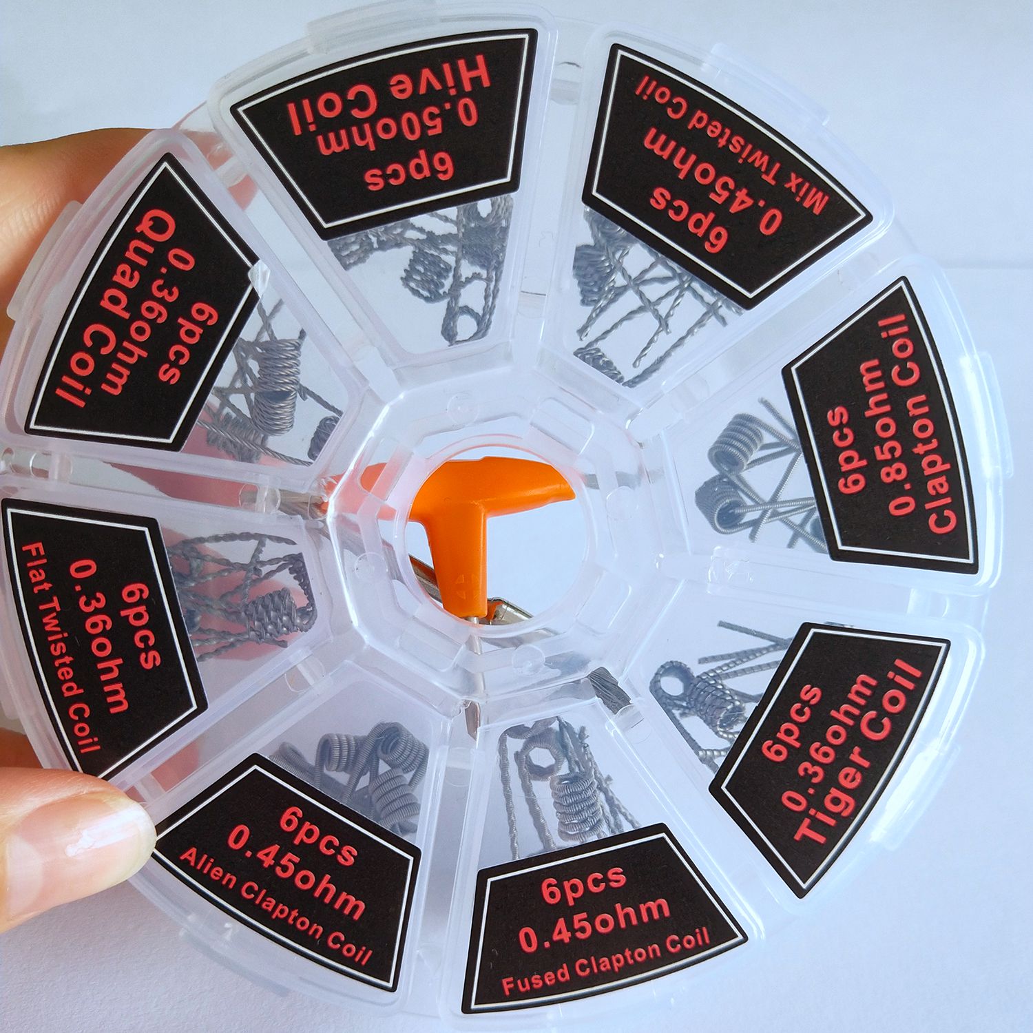 WSFS 8 in 1 Clapton Coil platte twisted Mix twisted Fused clapton Alien Clapton Premade Coil with cleaning brush tool sets