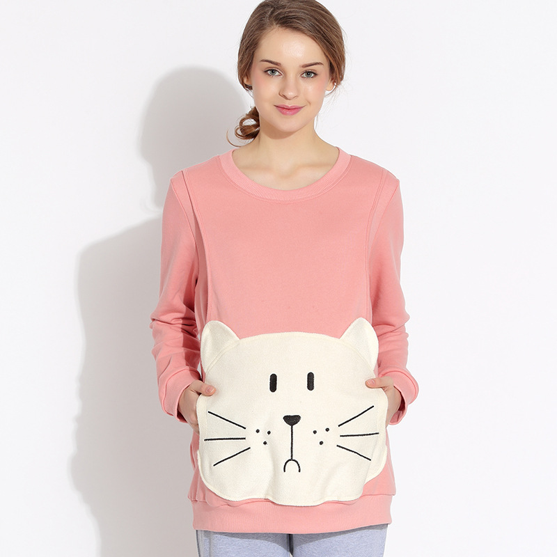 Emotion Mütter mutterschaft nachtwäsche setzt Schwangerschaft Pyjama Nachtwäsche pflege kleidung stillen Pyjama Anzug für schwangere frauen: Rosa / L